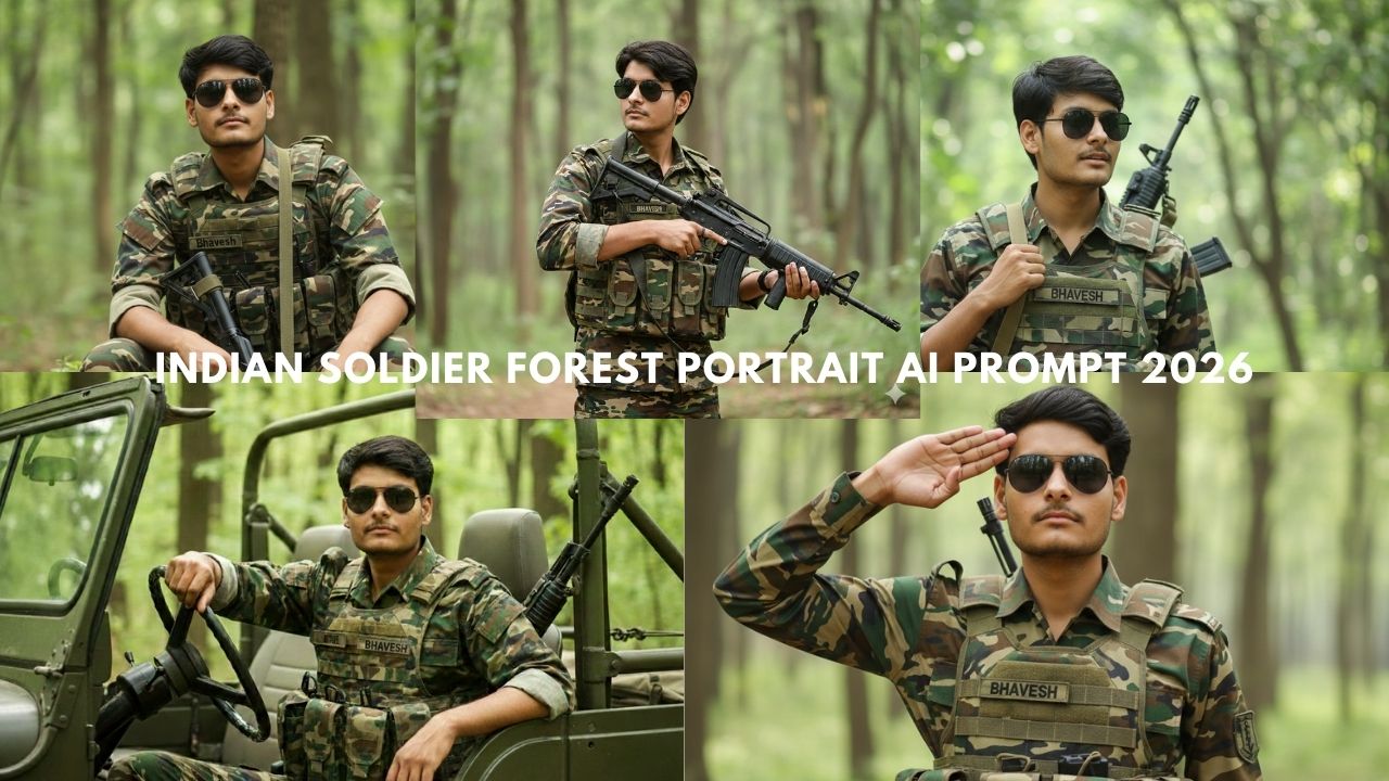 Indian Soldier Forest Portrait AI Prompt 2026