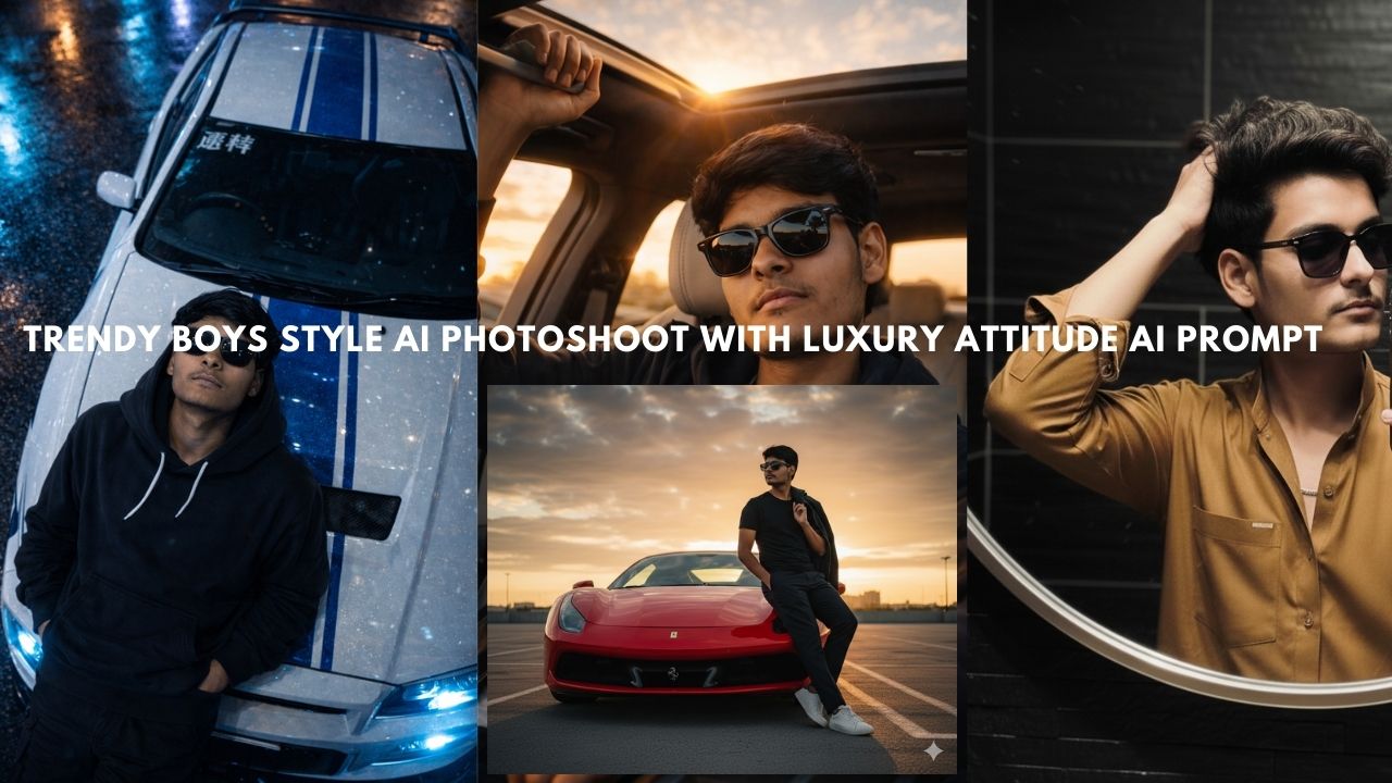 Trendy Boys Style AI Photoshoot with Luxury Attitude Ai Prompt