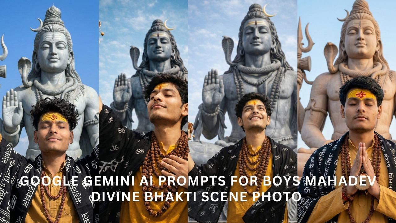 Google Gemini Ai Prompts for Boys Mahadev Divine Bhakti Scene Photo